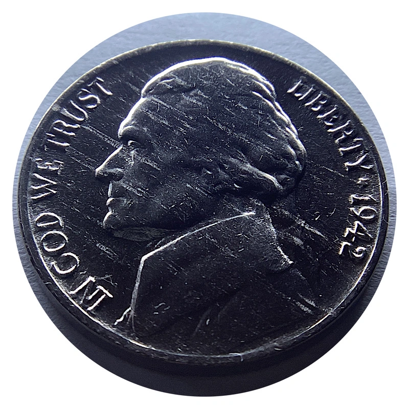 1942-Jefferson-Nickel,-DDO-FS-102-With-Wheel-Mark.