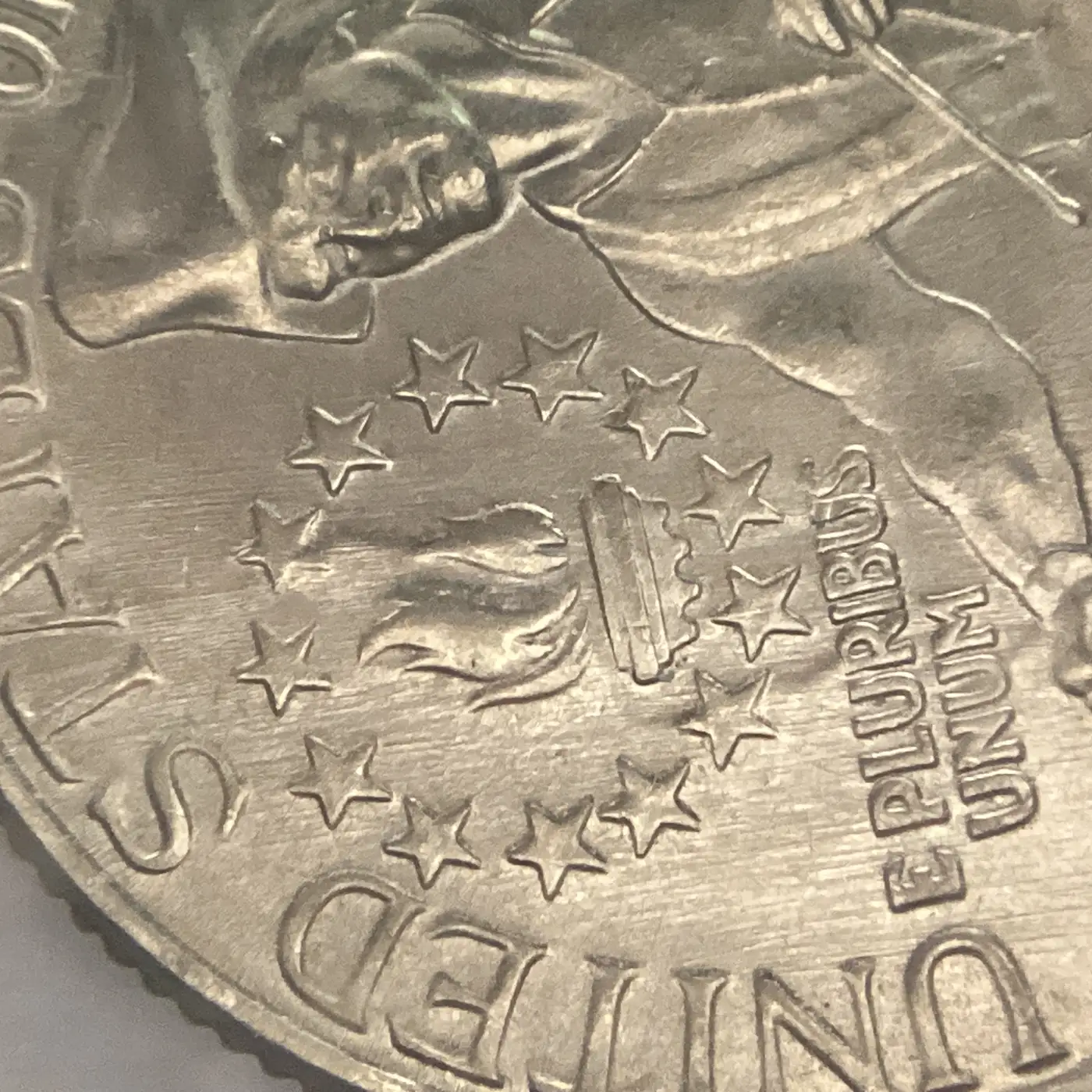 1976-D-Quarter-With-Folded-Over-Copper,-Weird-Die-Crack.