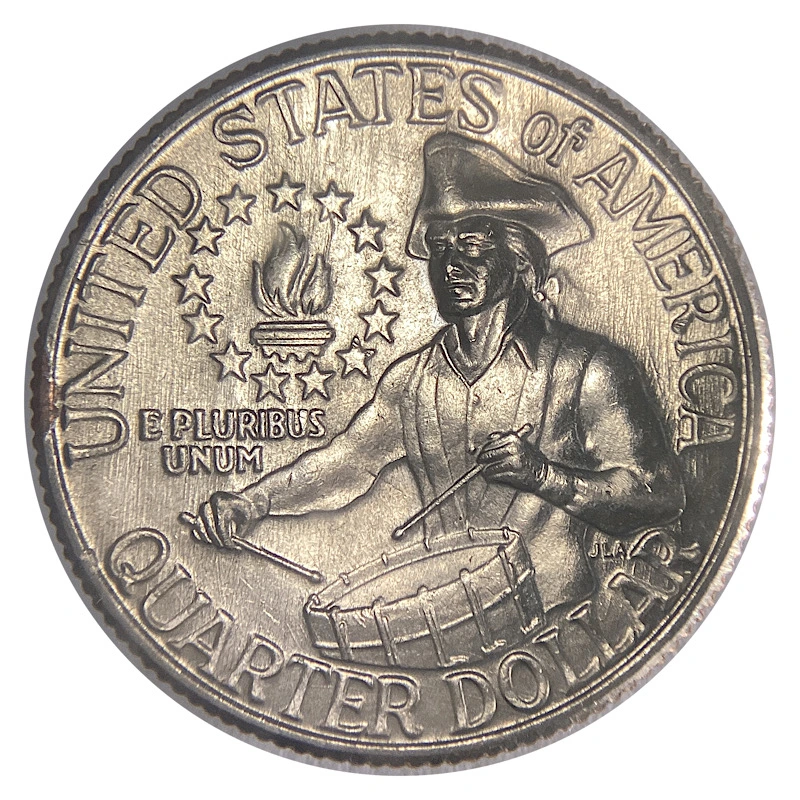 1976-D-Quarter-With-Folded-Over-Copper,-Weird-Die-Crack.