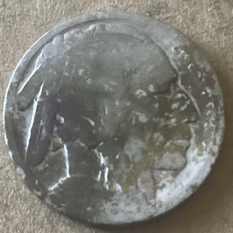 Buffalo-Nickel:-Working-On-A-Dateless-Nickel-With-Weak-Acid.