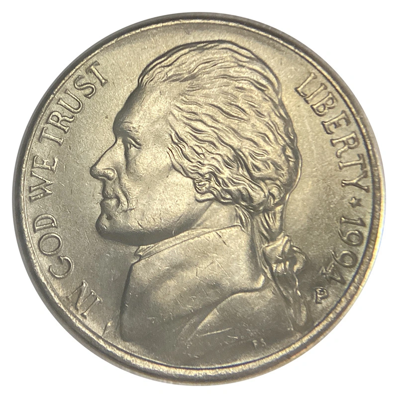 1994-P-Jefferson-Nickel-With-Strong-Feeder-Finger-Damage?