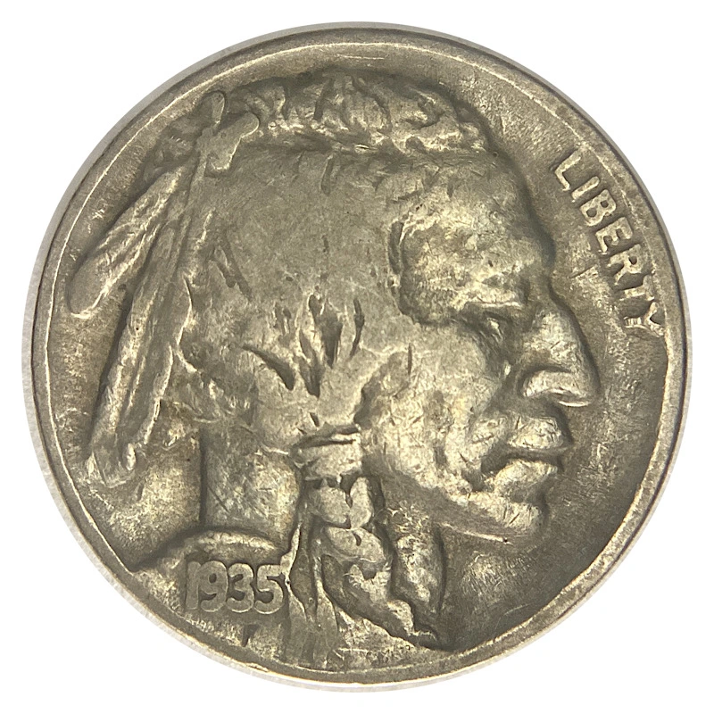 Circulated-1935-Buffalo-Nickel-With-Sizable-Lamination.