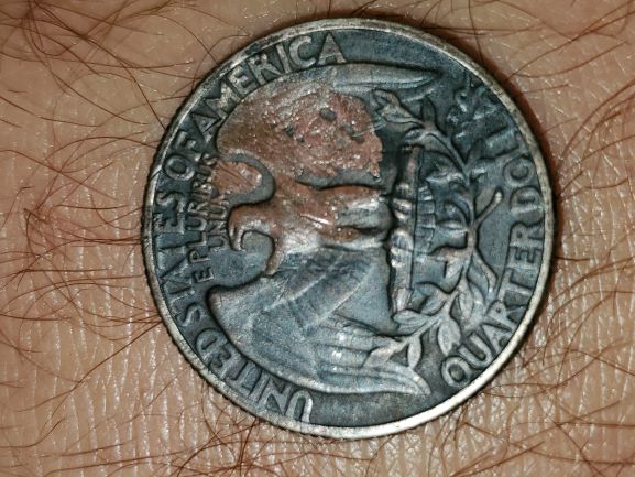1965-Quarter-Dollar-...dark-With-Something-Inside-The-Coin?