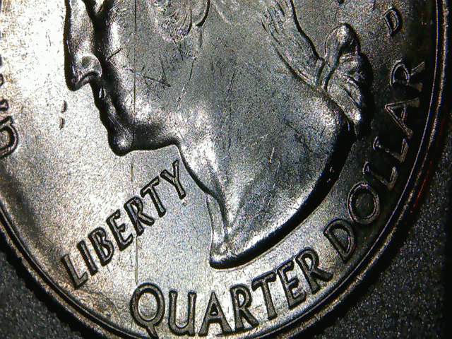 2019-D-Amp-Quarter-Die-Scratch?-PMD?-On-Obverse;-MD-Or-DD-On-Liberty?