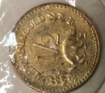 Real-Or-Fake?1852-1/2-Gold-Coin-Id:-Reproduction-California-Gold-Fractional