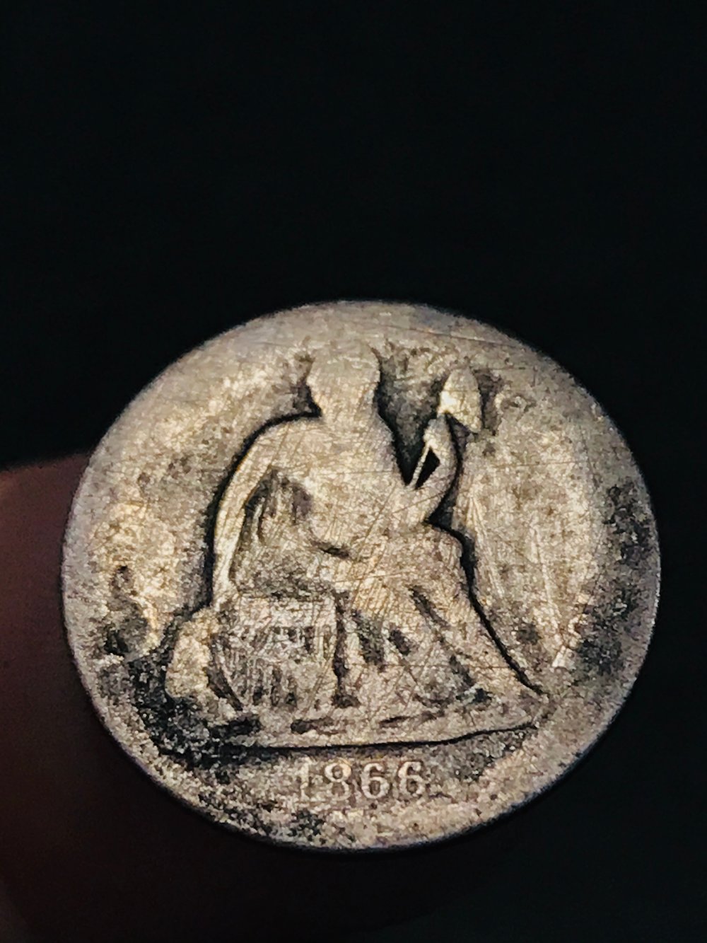 1866-P-Seated-Liberty-Dime--Grade-And-Value?-Is-It-A-Good-Find?