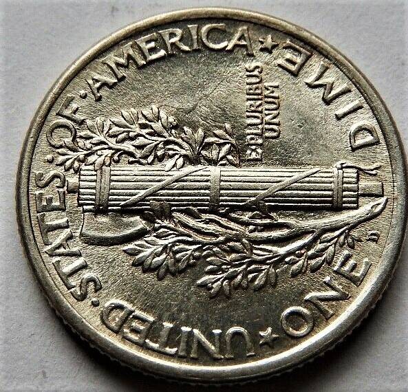 1917-D-Mercury-Dime.--Atypical-?-Die-Clash-Obverse/Revere-Harder-To-See