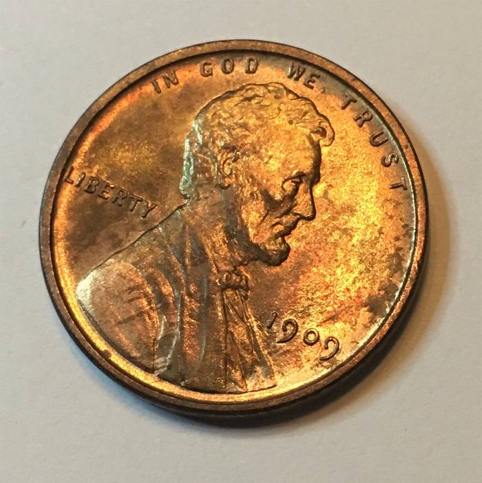 1909-VDB-Penny.--Toning-Or-Stain?