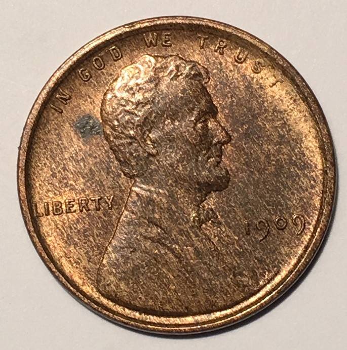 1909-VDB-Lincoln-Cent.--Spot-By-Head?--Any-Metallurgists?