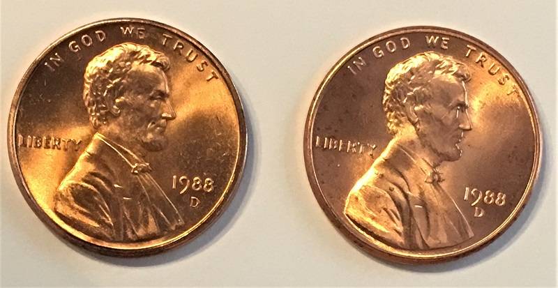 1988-D-Cent-D-Mint-Mark.--Two-Types.--One-In-Odd-Position.--And-Wide-AM