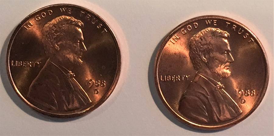 1988-D-Cent-D-Mint-Mark.--Two-Types.--One-In-Odd-Position.--And-Wide-AM