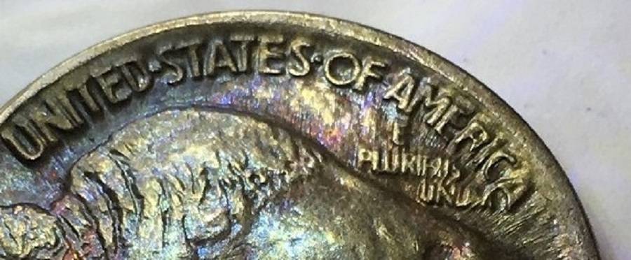 1913-D-Type-1-Buffalo-Indian-Nickel.--Toned.--Gawk.--Grade.