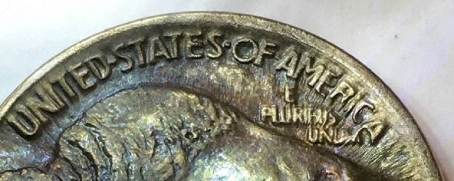 1913-D-Type-1-Buffalo-Indian-Nickel.--Toned.--Gawk.--Grade.