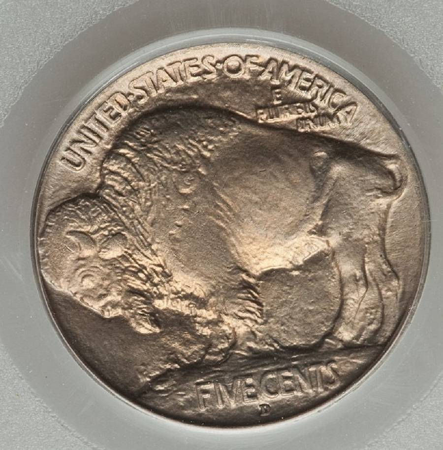 1913-D-Type-1-Buffalo-Indian-Nickel.--Toned.--Gawk.--Grade.