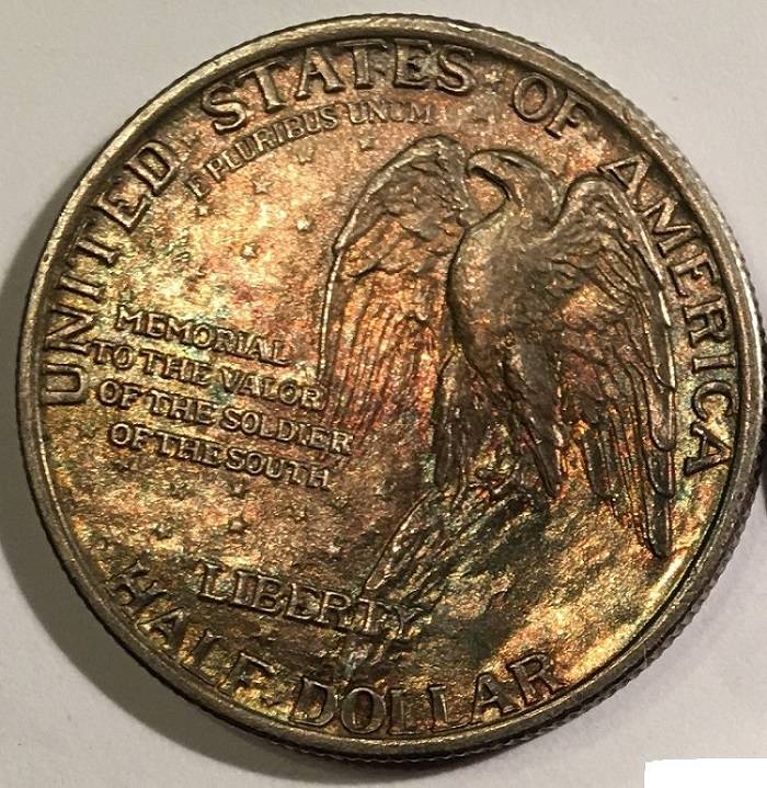 1925-Stone-Mountain-50c-Commemorative.--Stunning-Tone/Detail.--Grade.