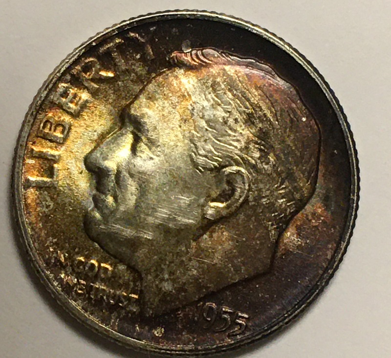 1955-S-Roosevelt-Dime.--Toned.--Grade-Worthy?