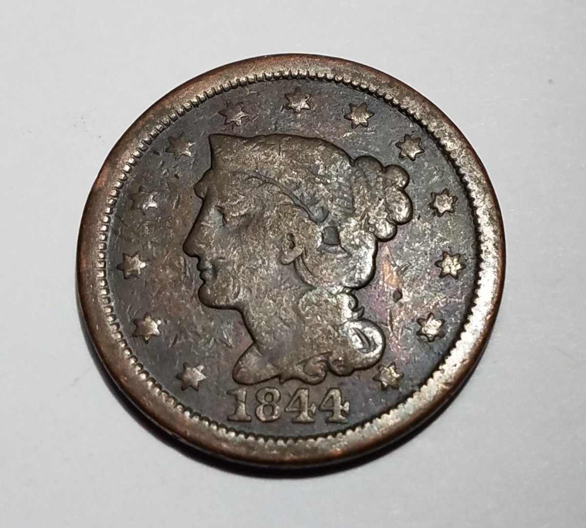 1844-Large-Cent-For-Grading