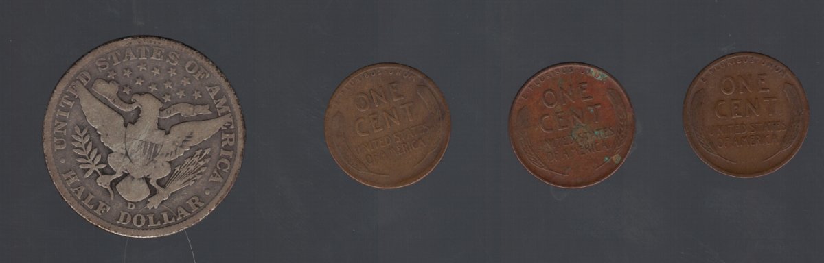 Grade-These-Four-Coins-1906-D-Barber-Half-And-1911-D,-1913-D-And-1939-D-Wheat