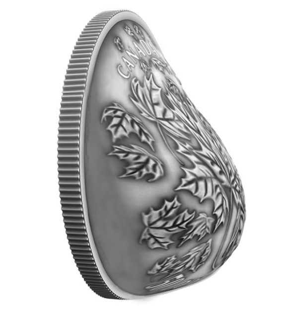 RCM-New-Release:-2018-5-Oz.-Pure-Silver-Convex-Coin---Maple-Leaves-In-Motion