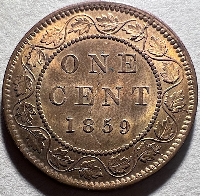 1859-Large-Cent-Haxby-Pc59-142-With-Lots-Of-Die-Cracks