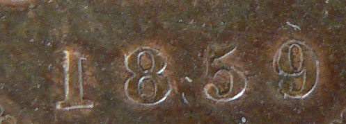 1859-Dp-1-8-And-9-REV-And-Die-Cracks-OBV-With-Burst-Gas-Bubble-Planchet