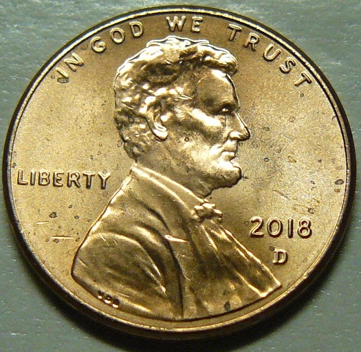 2018-D-Lincoln-Shield-Cent;-Doubled-Ear!