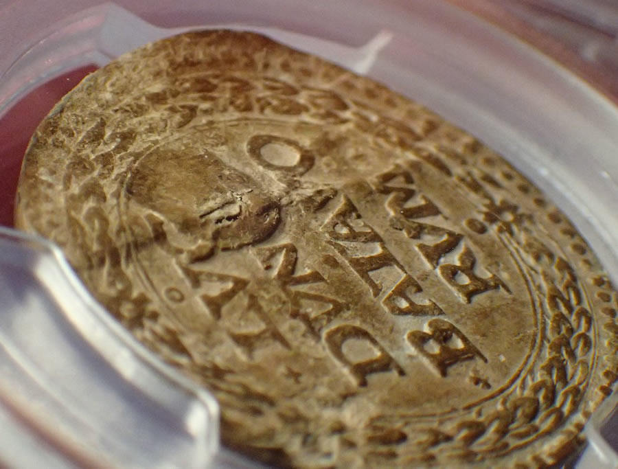 Rare-1574-Paper-Siege-Coin-Severely-Damaged-By-PCGS-During-Certification