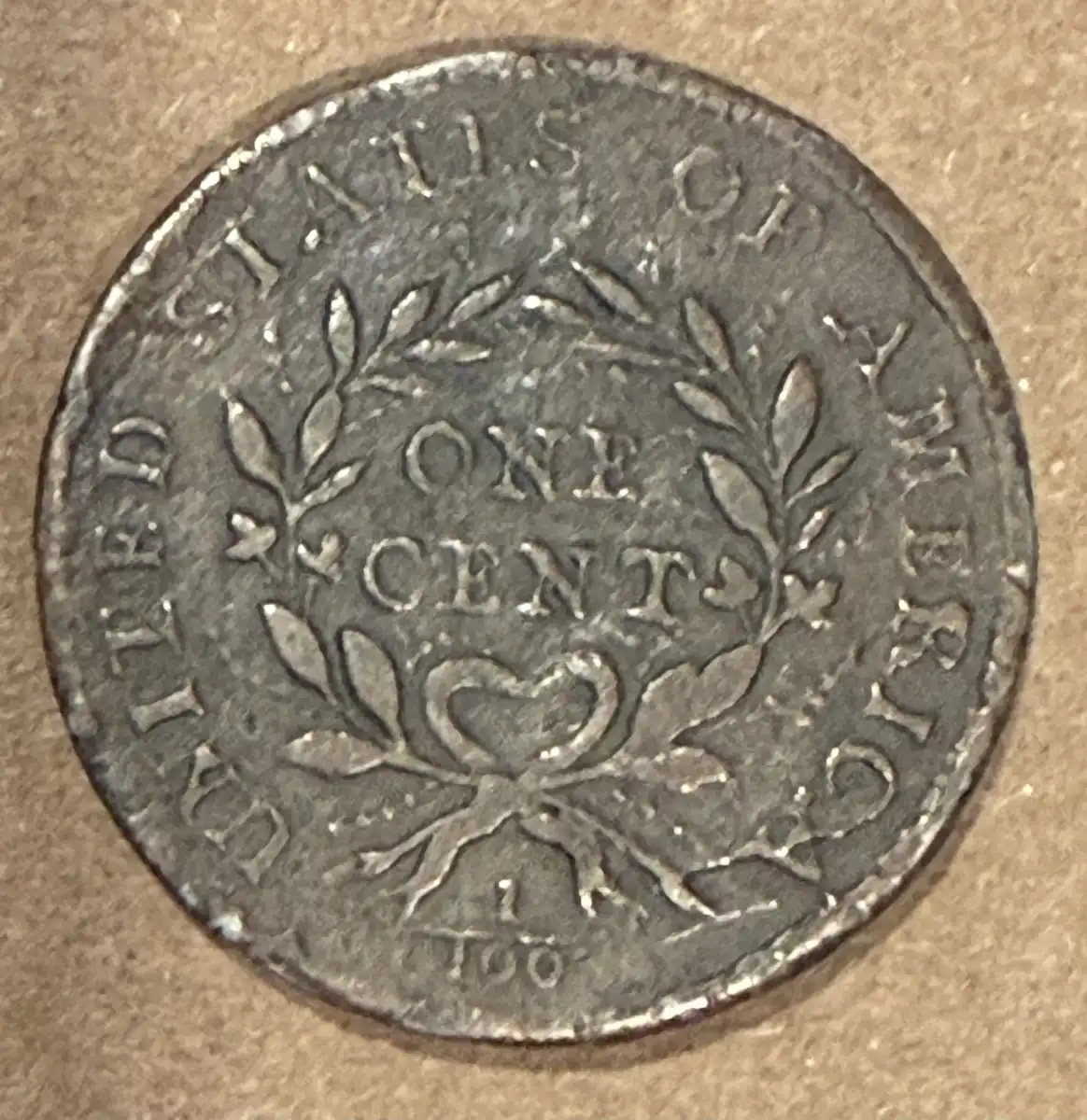 1793-Flowing-Hair-Cent-Wreath/Vine-And-Bar