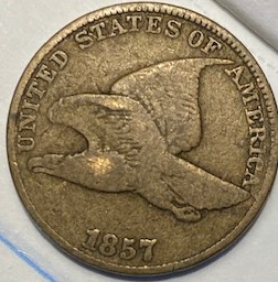 1857-Flying-Eagle-1c-Snow-9-Obv.-Die-Clash-With-50c