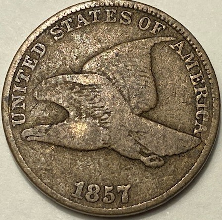 1857-Flying-Eagle-1c-Snow-9-Obv.-Die-Clash-With-50c