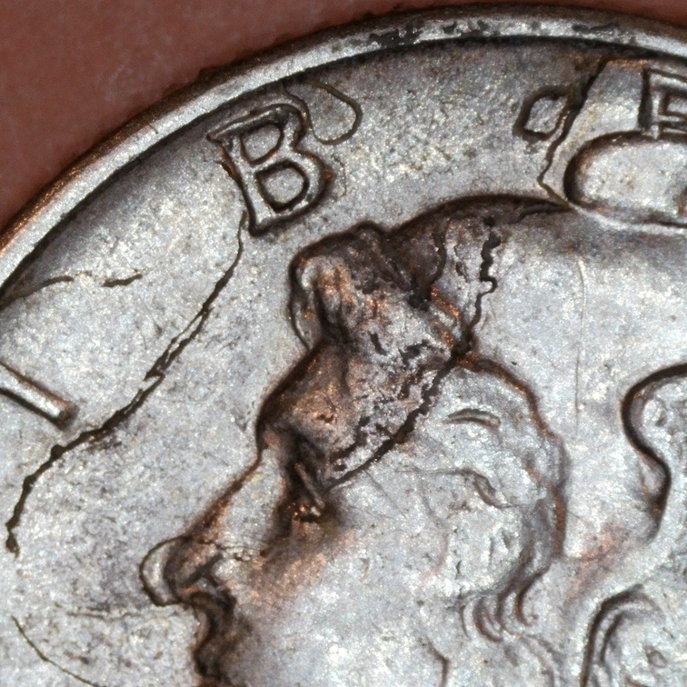 1941-D-Mercury-Dime-Shattered-Die-With-Extensive-Bi-Level-Die-Cracks?