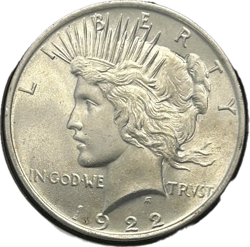 1922-P-Peace-Dollar.-Maybe-Clash-Obv.-N-And-Extended-Stem-Die-Break