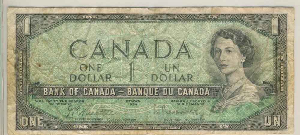 1954-$1.00-Bill-With-No-Serial-Numbers-And-News-Paper-Artical-About-It.