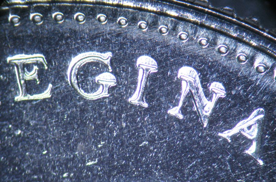 1974--Canadian-5-Cent---Massive-Cameo-Doubling