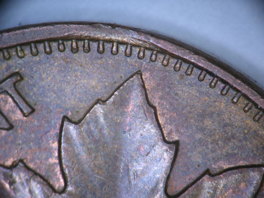 1971-Canadian-1-Cent---Pair-Of-Matching-Planchet-Flaws---Ragged-Clips