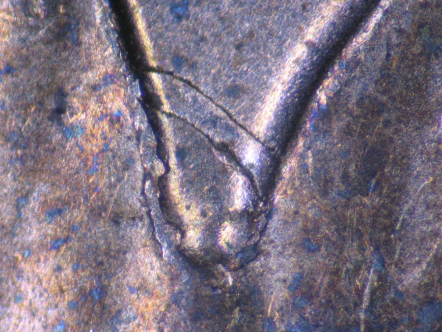 1996-Canadian-1-Cent-Fragment-Imbedded-Strike