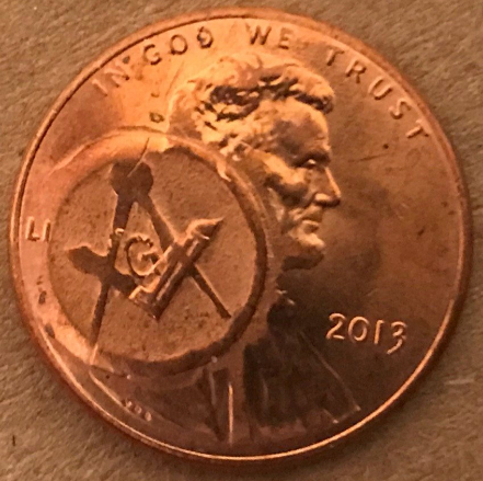 Masonic-Tokens,-Coins-And-Counter-Stamped-Pennies