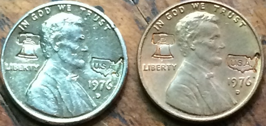 1976-D-Cent-With-Liberty-Bell-And-USA-Engraving?-One-Steel?