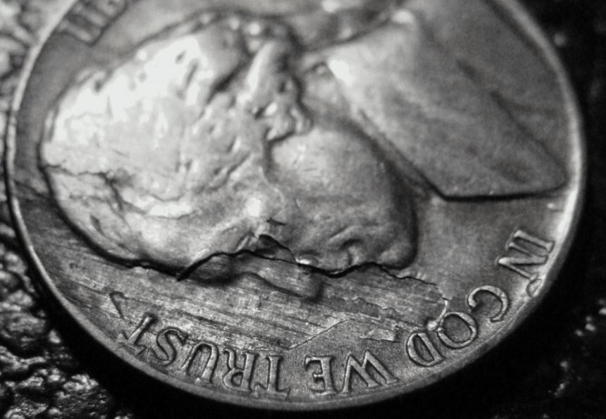 1943-P-Nickel,-Cool-Lamination-Obverse