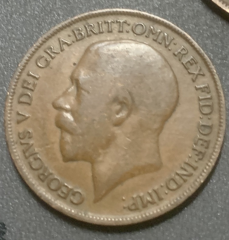 UK-1920-And-1927-Two-Dots-On-The-One-Penny-Coin