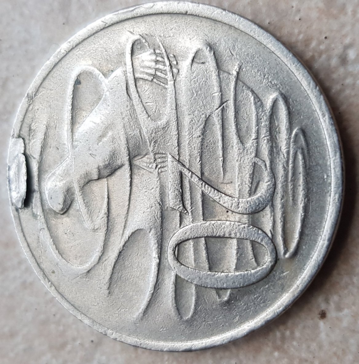 Australian-1973-20c-Major-Planchett-Flaw