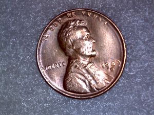 1949-D-Cent-Error?-Image-Of-Lincoln-Heavy-On-Reverse-Side.