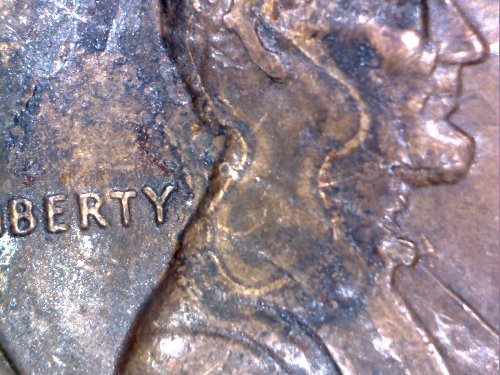 1971-Lincoln-Penny,-Strange-Marking-And-Doubling-Face?