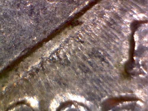 1985-P-Dime,-Line-Under-Bust-And-Doubling?