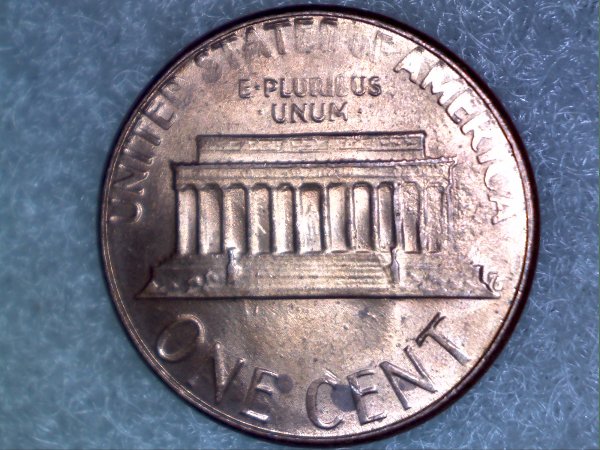 1985-D-Lincoln-Penny,-Struck-Through-Grease-On-Reverse?-&-Mason-Symbol!
