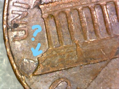 1966-Lincoln-Penny,-Lamination-Error-Across-Obverse-And-?
