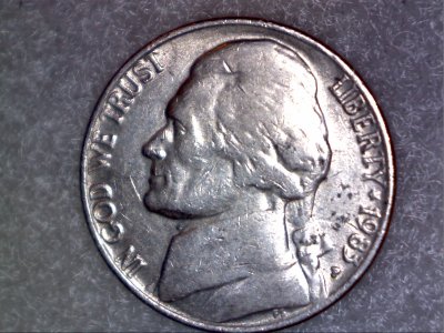 1983-Jefferson-Nickel,-Doubling-On-Obverse-And-Problem-With-Reverse?