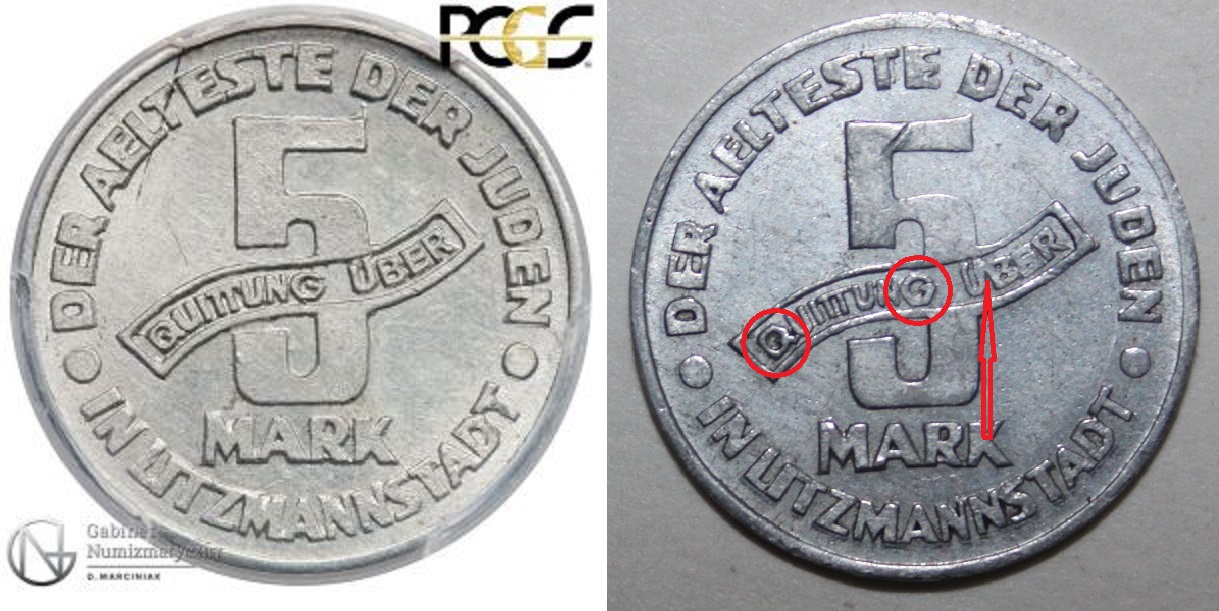 Authenticity---Lodz-Getto-1943-5-Mark,-20-Mark?