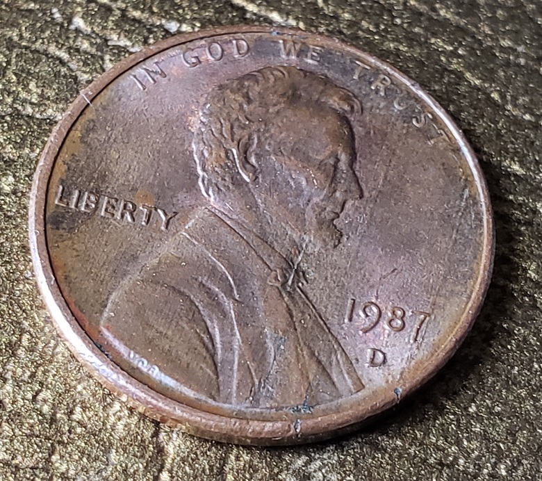 1987-D-1c-Lincoln-Mem-Penny-Die-Break-/-Shattered-Die-Error