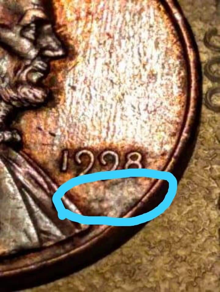 1998-Rainbow-Penny-With-Two-Dates-&-White-Flat-Lettering-Any-Info-?